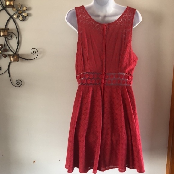 Free People Tibetian Red Daisy Lace Cutout Fit & Flare Skater Dress Taylor Swift - Picture 6 of 16
